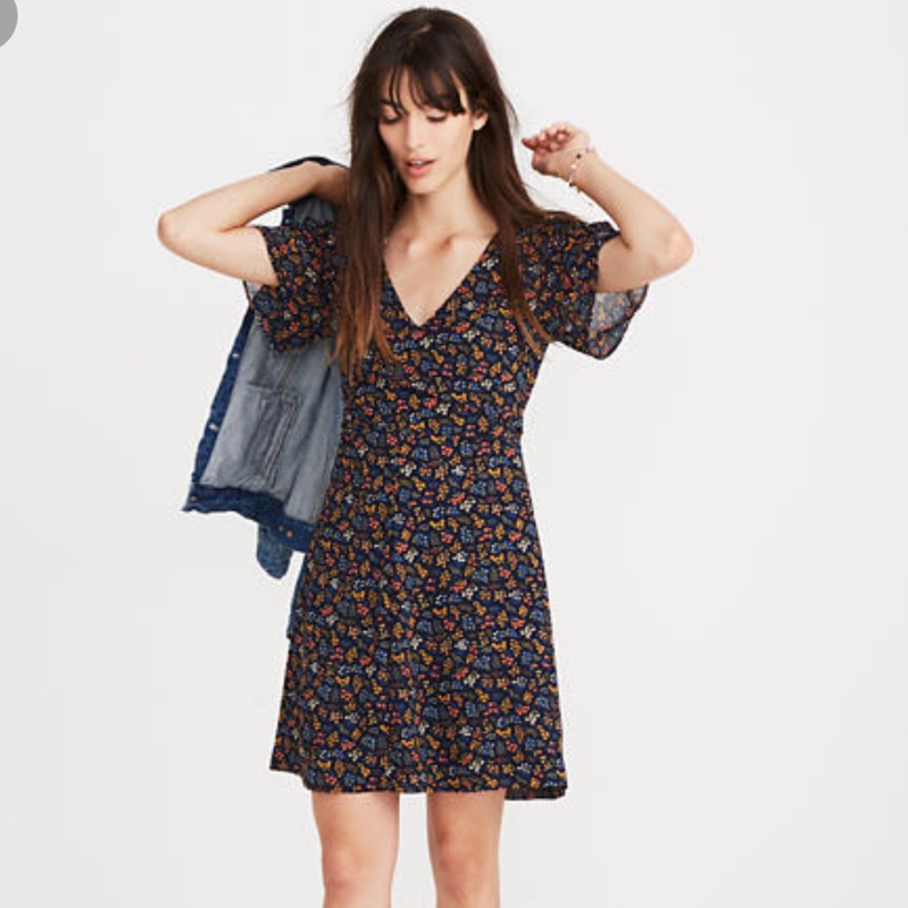 NWT Madewell Cross-front Mini Dress
